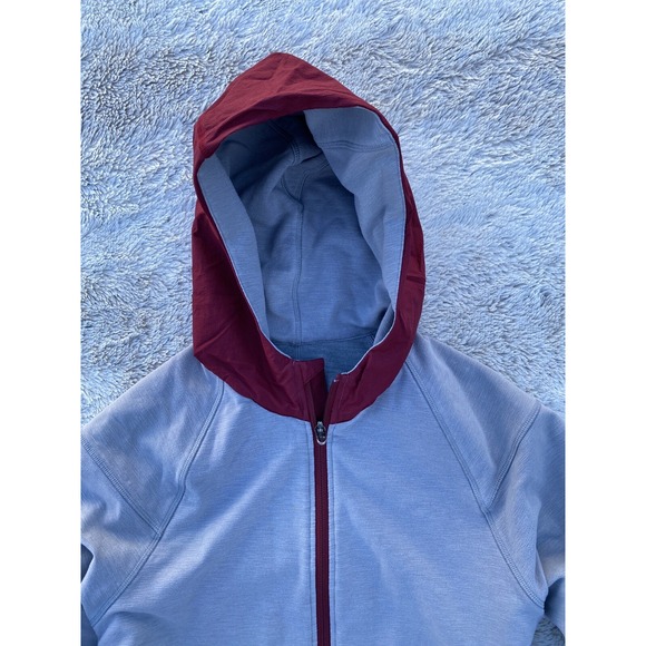 Lululemon City Sweat Full Zip Hoodie Men Size‎ M Gray Maroon French Terry - Picture 2 of 9